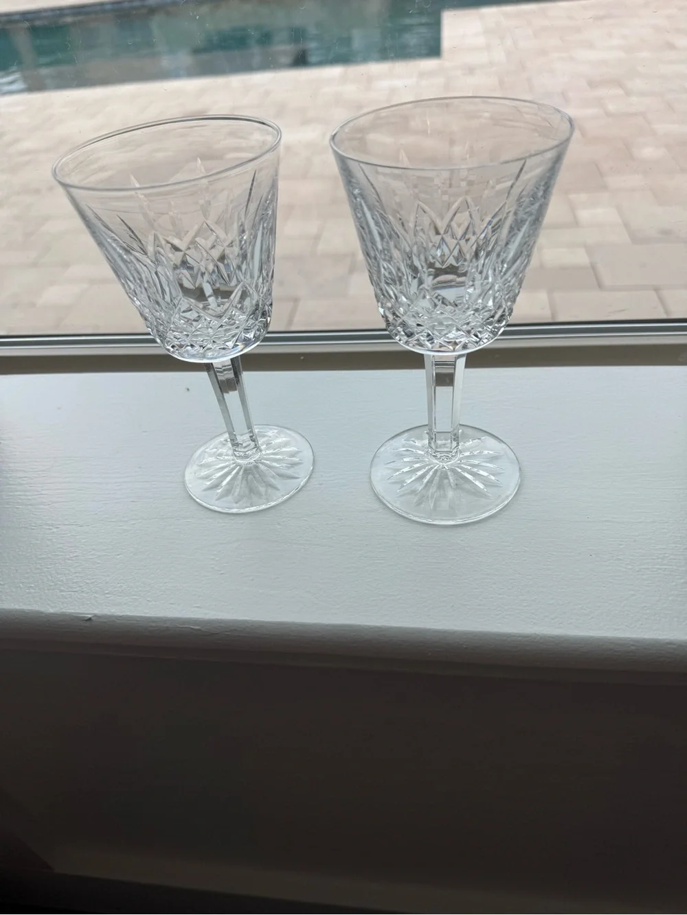 Waterford Crystal Lismore Claret Wine Glasses Set of 2 | EUC
